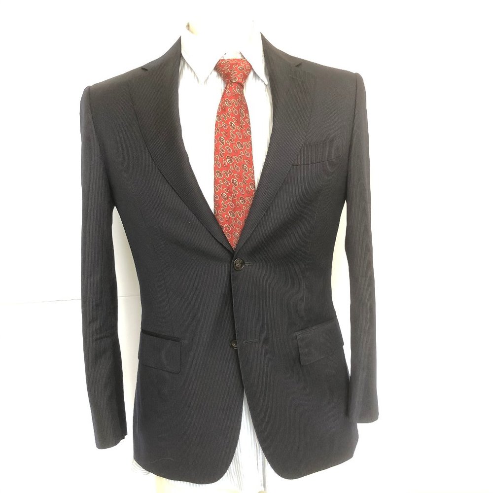 Suit Supply Thin Stripe Super 110's Pure Wool Navy